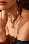 Thumbnail View 1: Tilly Sveaas Gold-Plated Giant T-Bar Chain Necklace