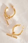 Thumbnail View 3: Tilly Sveaas Gold-Plated Large T-Bar Hoop Earrings