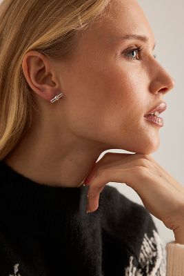 Tilly Sveaas Sterling Silver T-Bar Stud Earrings