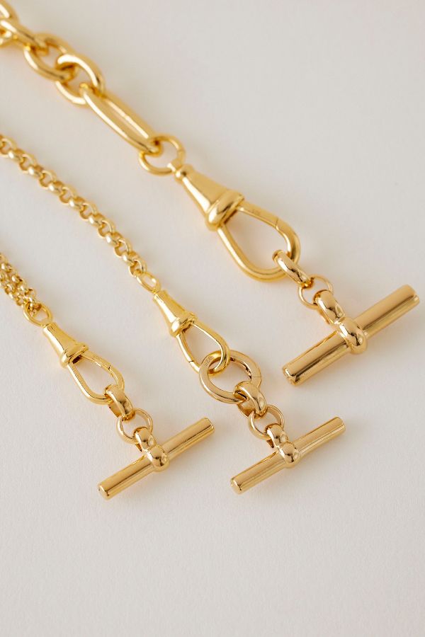 Slide View: 3: Tilly Sveaas Clipt Small Chunky T-Bar Necklace