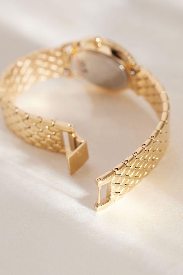 Vista de diapositivas: 4: Reloj de pulsera Rosefield Oval Woven Link Chapado en Oro