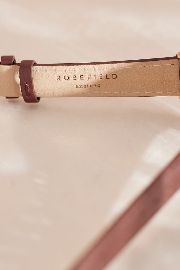 Slide View: 5: Rosefield Boxy XS Burgundy Leather Wrist Watch