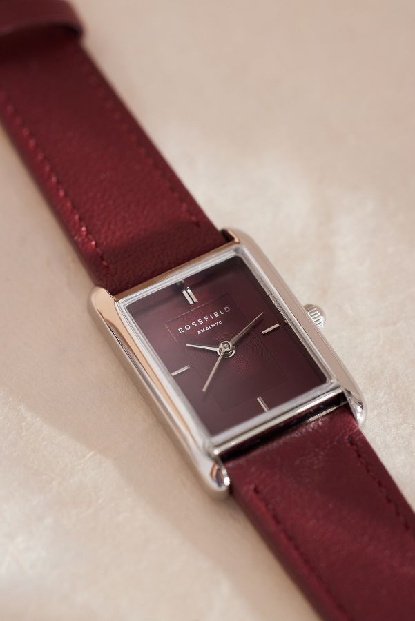 Slide View: 2: Rosefield Heirloom Burgundy Leather Wrist Watch