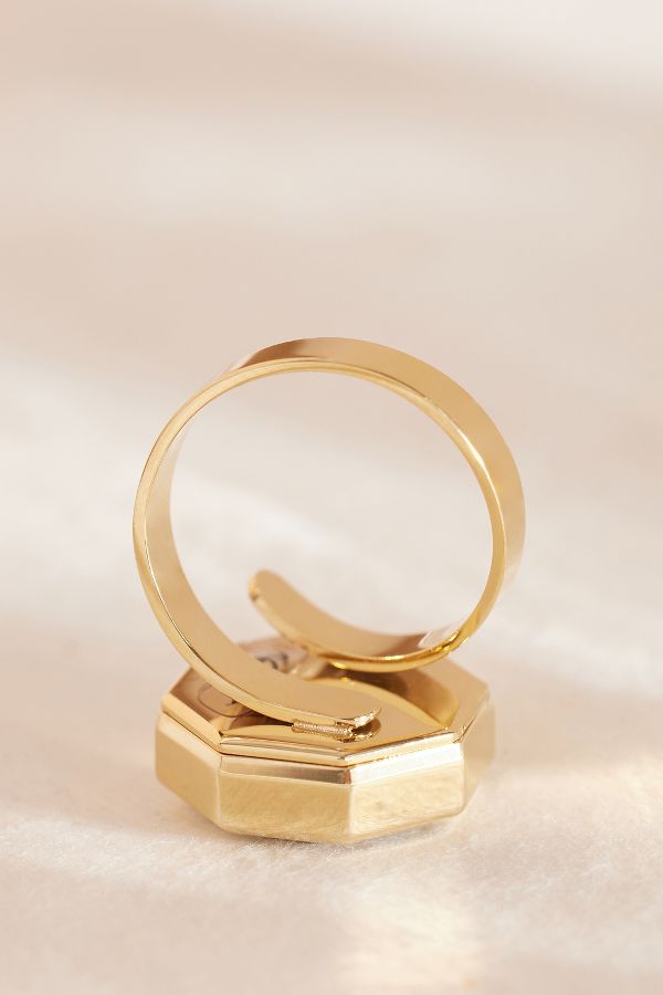 Slide View: 3: Rosefield Gold-Plated Studio Octagonal Watch Ring