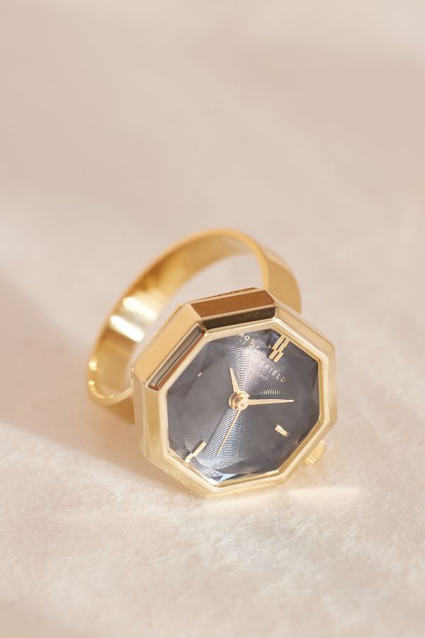 Slide View: 2: Rosefield Gold-Plated Studio Octagonal Watch Ring