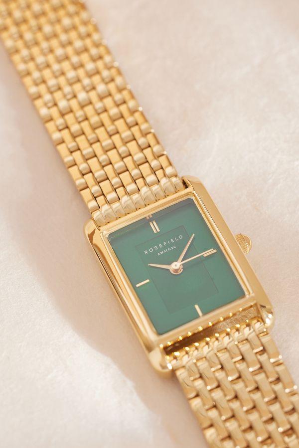 Slide View: 2: Rosefield Gold-Plated Heirloom Emerald Wrist Watch