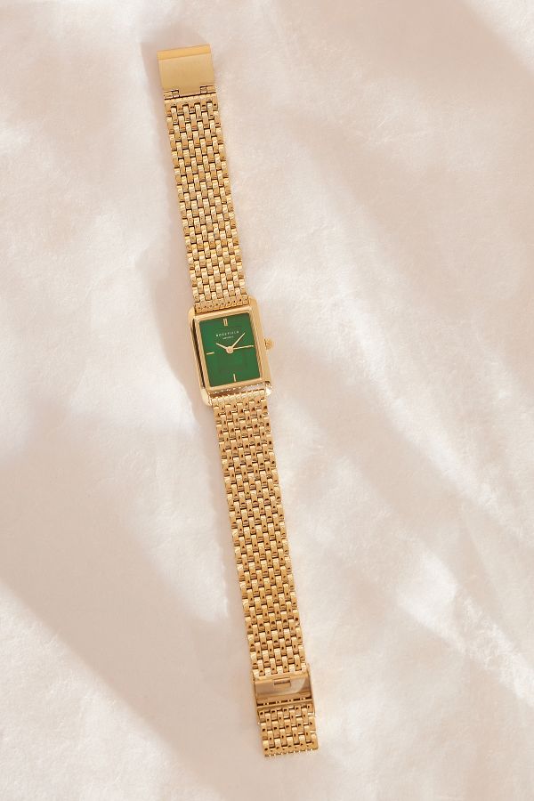 Slide View: 1: Rosefield Gold-Plated Heirloom Emerald Wrist Watch