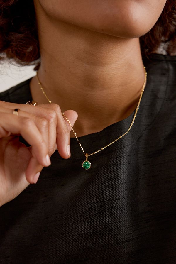 Slide View: 1: Daisy London Gold-Plated Healing Stone Necklace