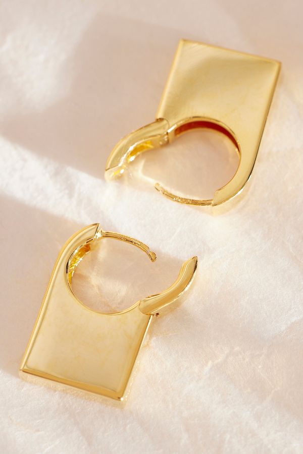 Slide View: 6: PDPAOLA Gold-Plated Chicago Hoop Earrings