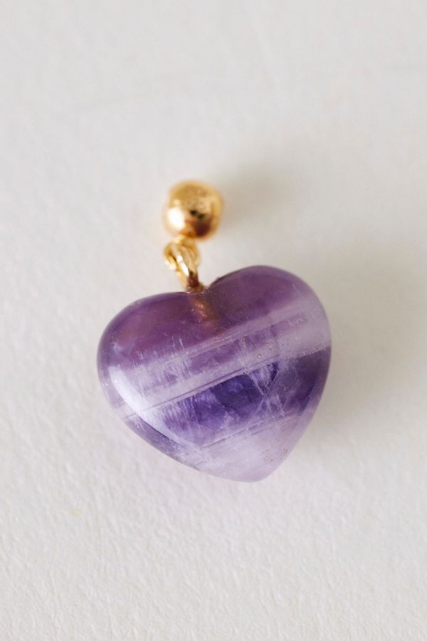 Slide View: 1: PDPAOLA Amethyst Heart Charm