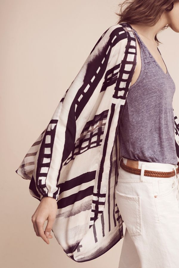 Graphic DolmanSleeve Kimono Anthropologie