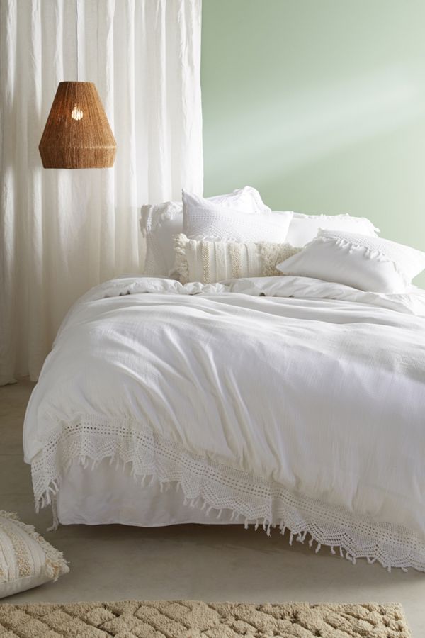 Evangeline Crocheted Duvet Cover Anthropologie