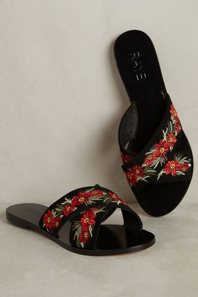Raye Embroidered Sully Slide Sandals Anthropologie