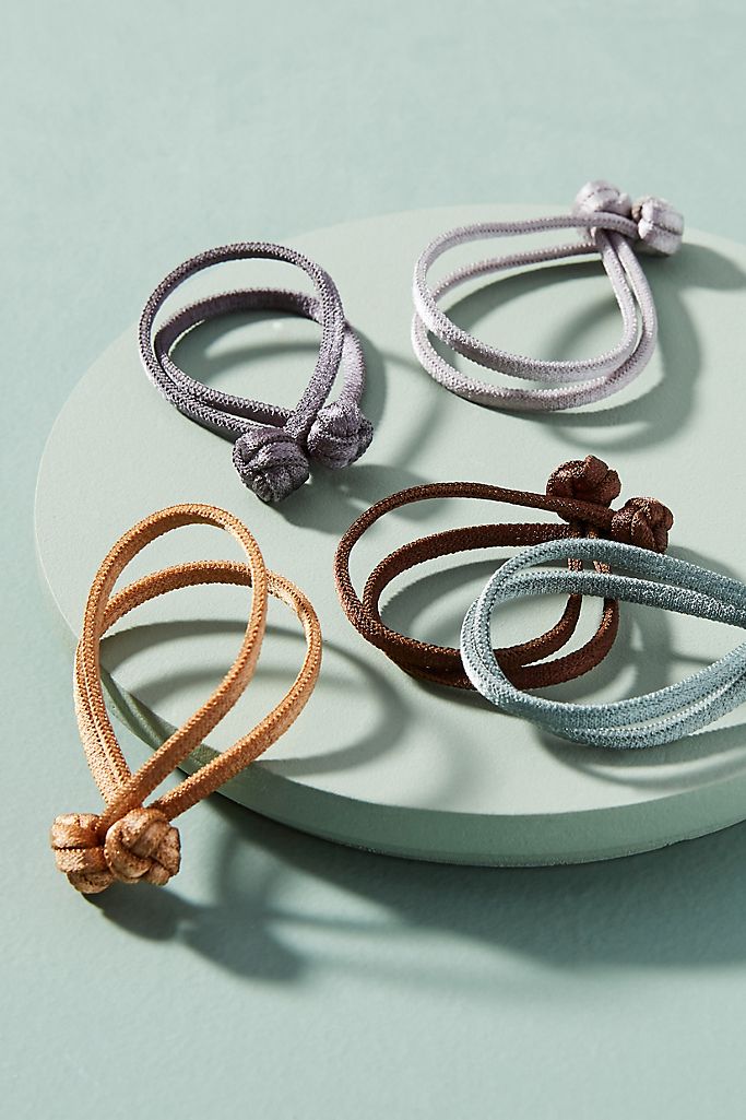 Knotted Satin Hair Tie Set | Anthropologie