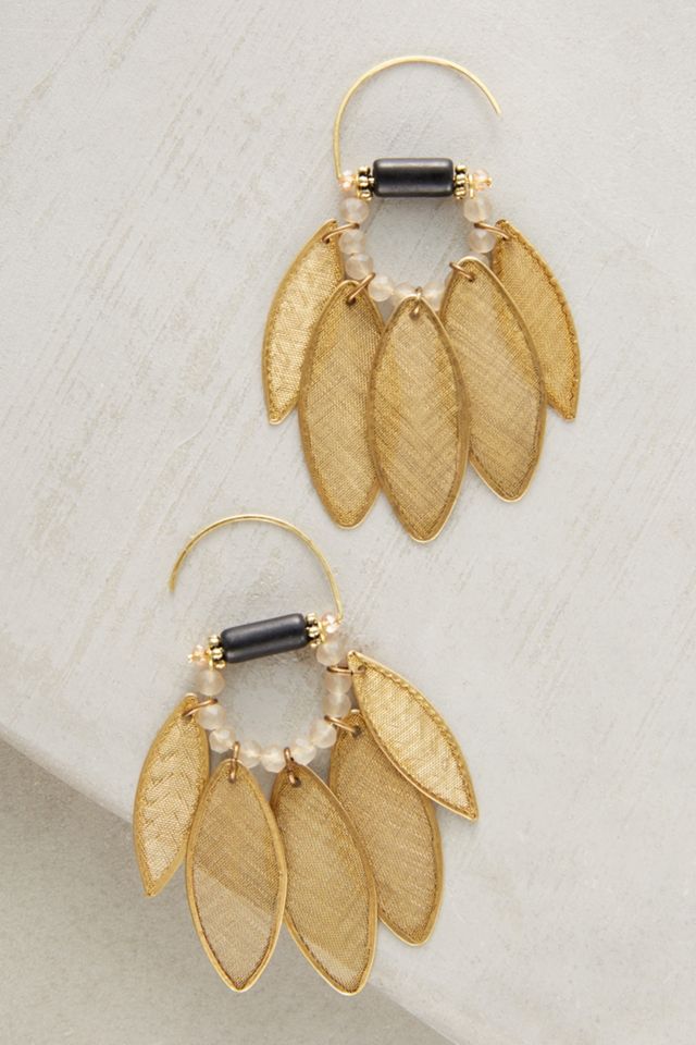Golden Leaf Earrings Anthropologie