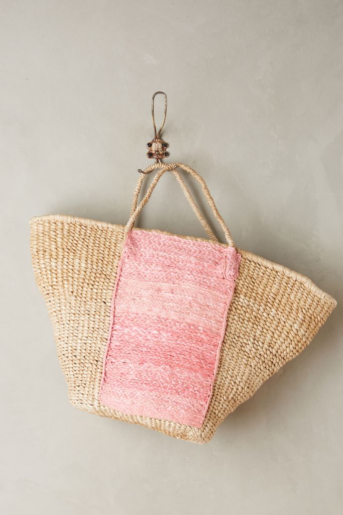 pink raffia bag