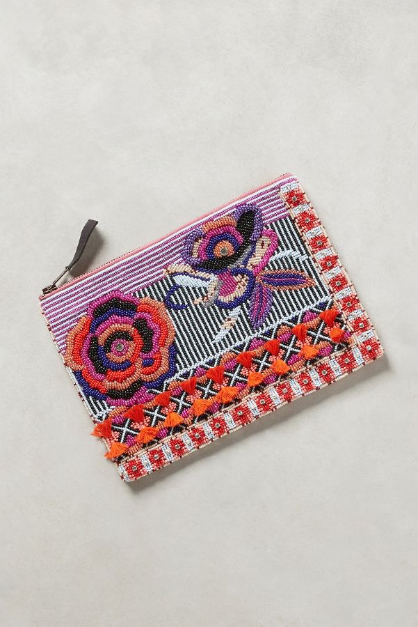 Beaded Flower Pouch | Anthropologie