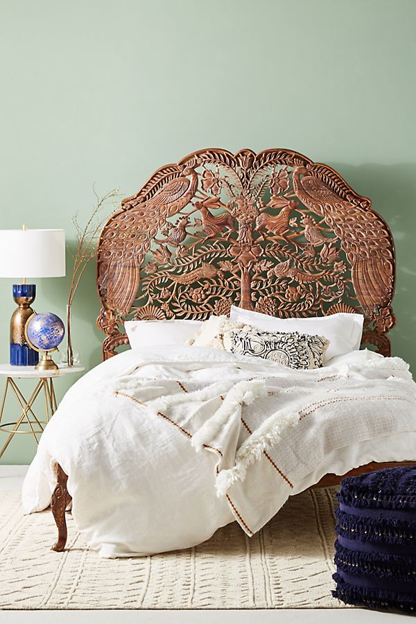 Slide View: 1: Handcarved Woodland Bed
