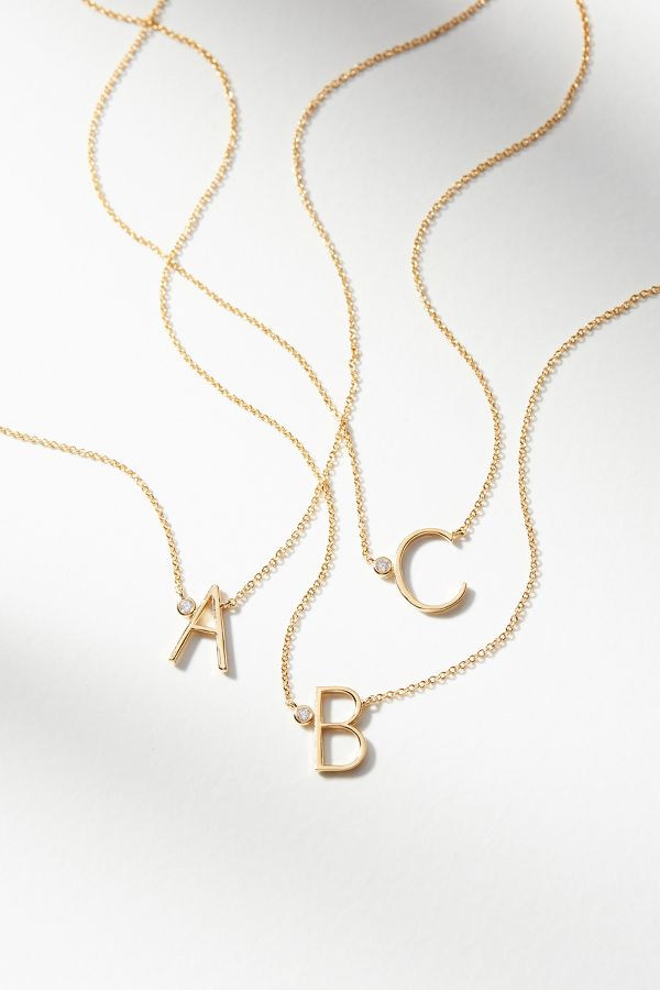 Slide View: 1: Delicate Monogram Necklace