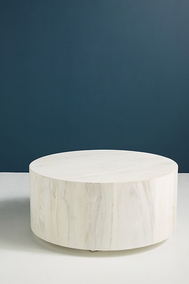 Swirled Drum Coffee Table Anthropologie, Round Wood Drum Coffee Table Canada