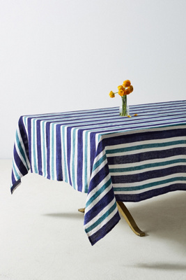 striped tablecloth