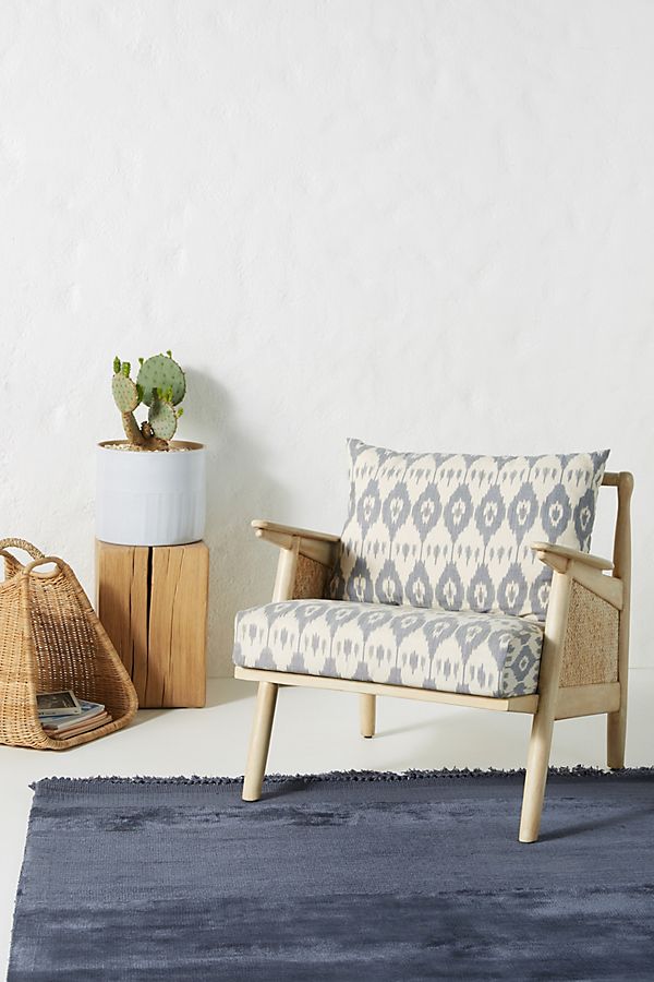 Washed Ikat Cane Chair Anthropologie