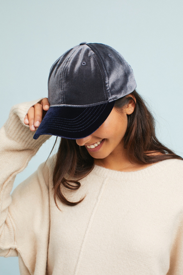 Velvet TieBack Baseball Cap Anthropologie