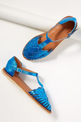 woven leather flats