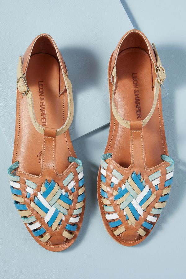 leon and harper woven flats