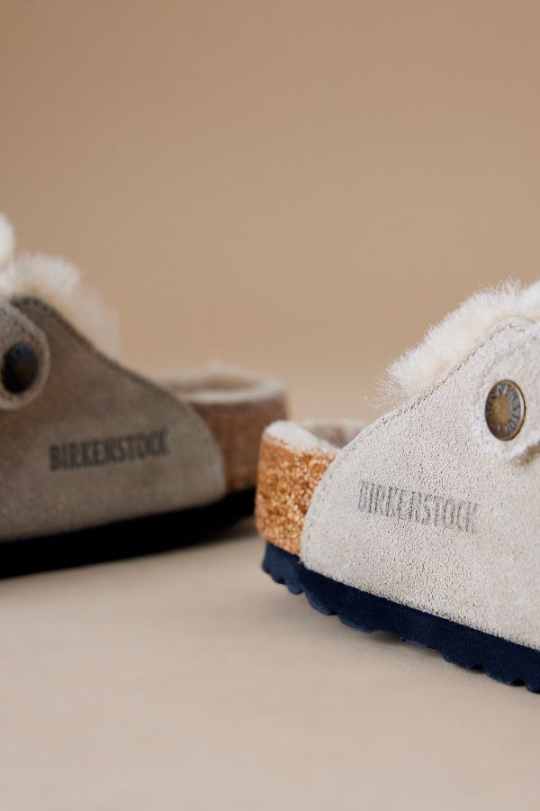 Slide View: 2: Birkenstock Boston Shearling Suede Clogs