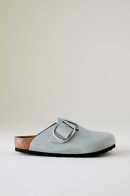 Zuecos de Cuero Birkenstock Boston con Hebilla Grande