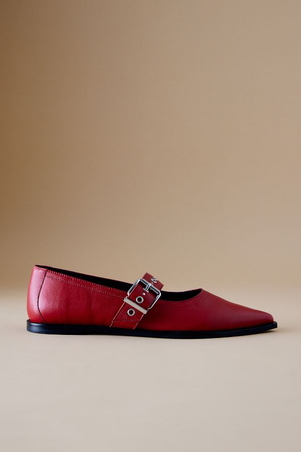 Slide View: 2: Von Anthropologie Luna Spitz-Zehe Schnalle Flats