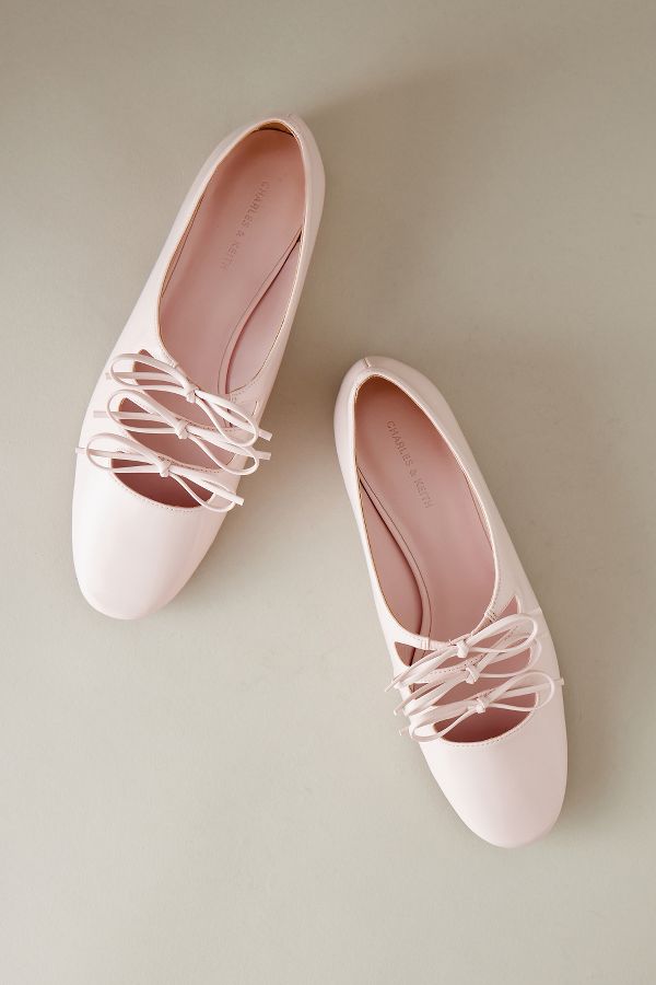 Slide View: 2: Charles & Keith Triple-Bow Ballet Flats