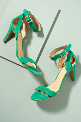 anthropologie scalloped velvet heels