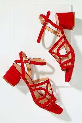 red block heels uk