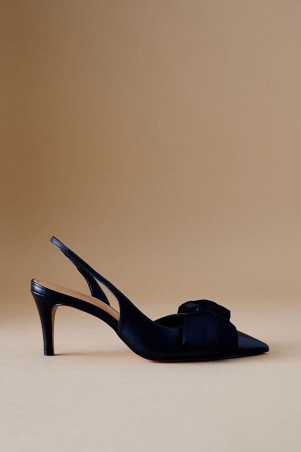 Slide View: 1: By Anthropologie Satin Schleife Slingback Absätze