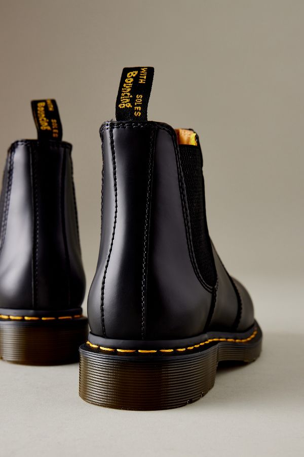 Slide View: 3: Dr. Martens 2976 Yellow-Stitch Smooth Leather Chelsea Boots