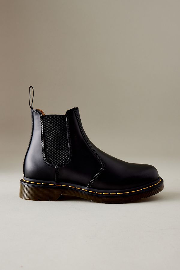 Slide View: 1: Dr. Martens 2976 Yellow-Stitch Smooth Leather Chelsea Boots