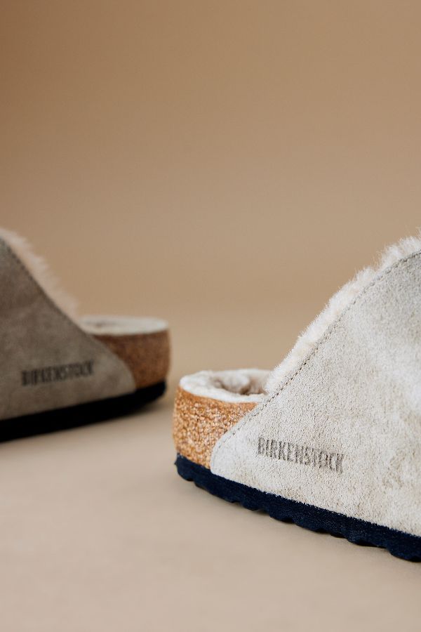 Vista diapositiva: 2: Sandali Birkenstock Arizona in Pelle Scamosciata con Shearling