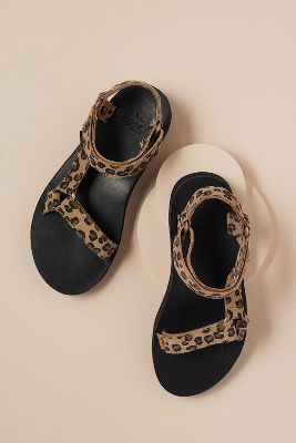 leopard print flatform sandals