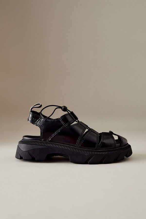 Slide View: 1: Miista Eunice Caged Leather Sandals