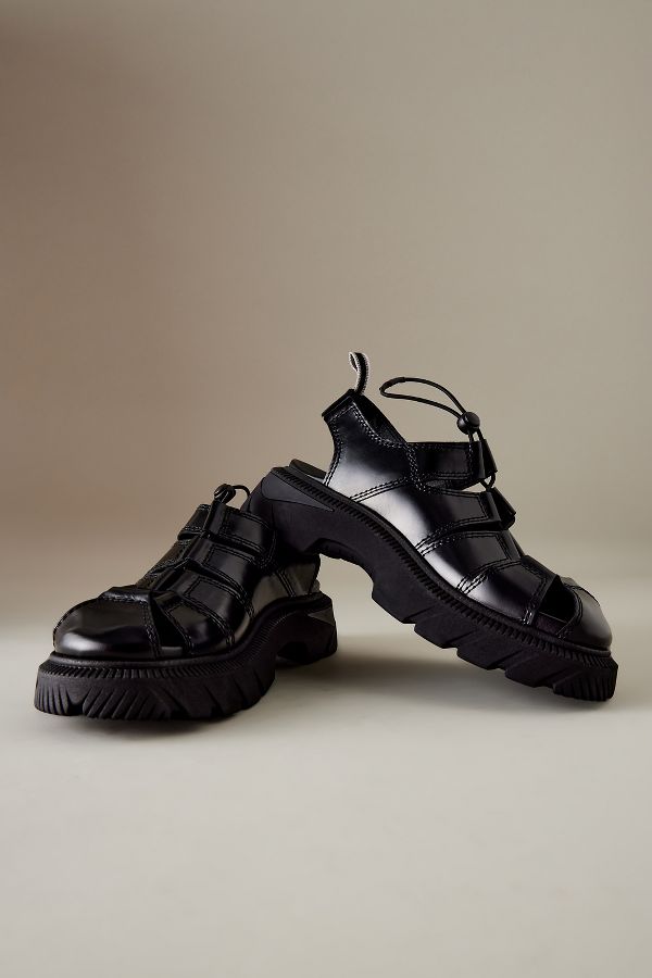 Slide View: 4: Miista Eunice Caged Leather Sandals