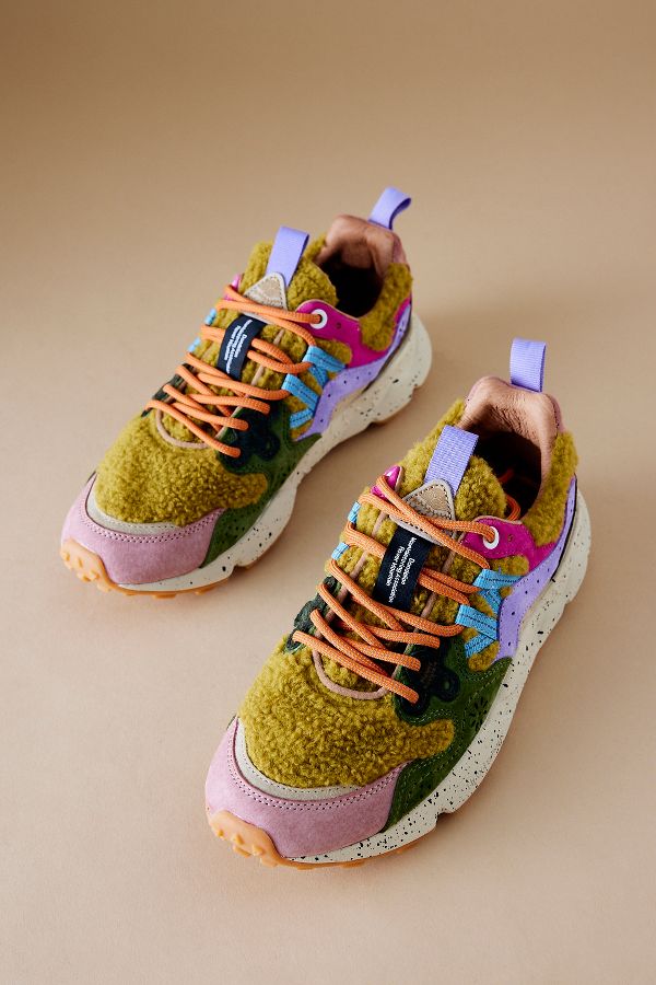 Slide View: 4: Flower Mountain Yamano 3 Suede Trainers