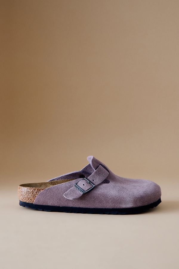 Slide View: 1: Birkenstock Boston Wildleder Clogs