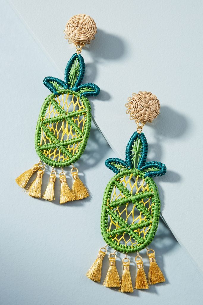 Woven Pineapple Drop Earrings Anthropologie