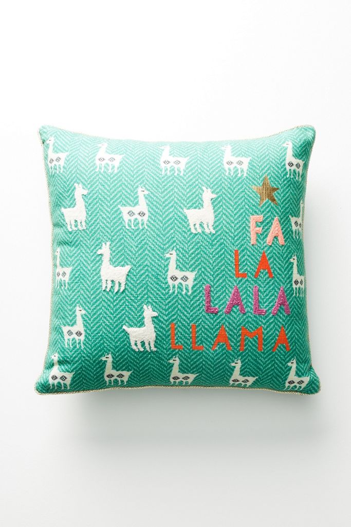 llama christmas pillow