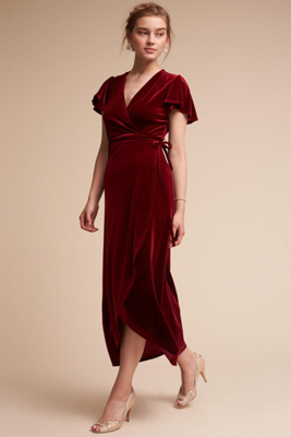 anthropologie burgundy dress