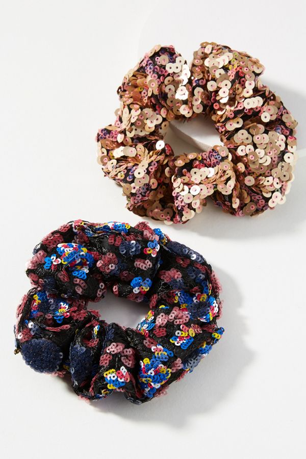 Golden Sequin Pony Holder Set Anthropologie