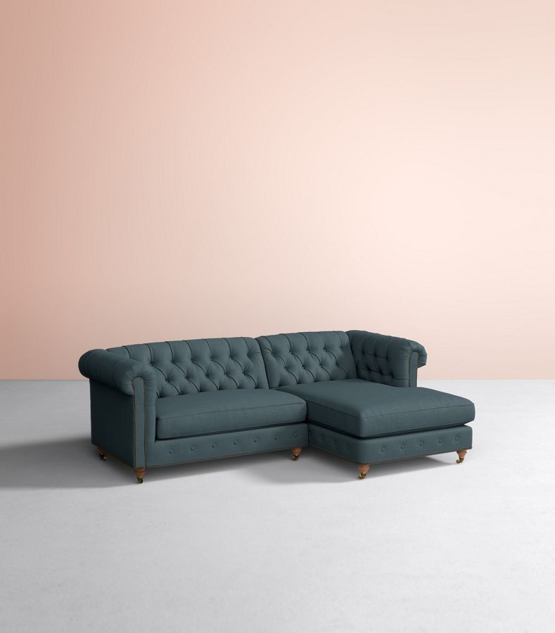 Lyre Chesterfield Chaise Sectional Anthropologie