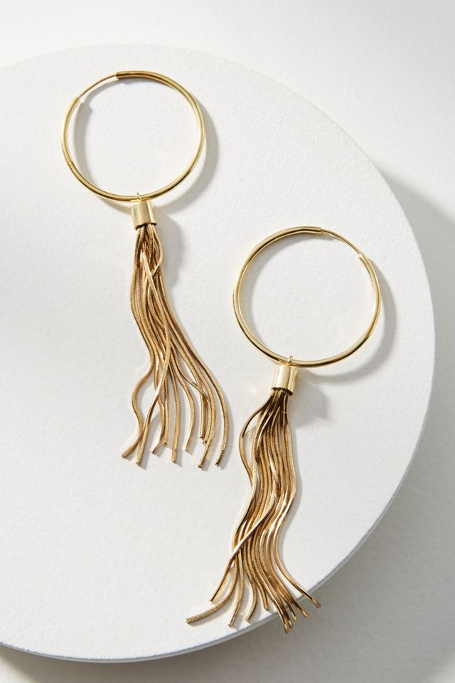 Golden Tassel Hoop Earrings Anthropologie